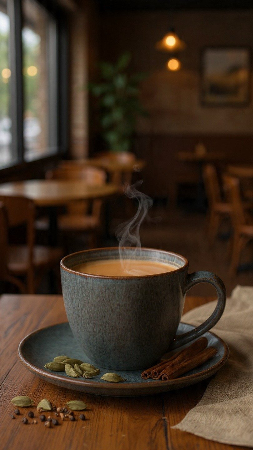 Milk tea at Indian veg cafe in Amleshwar